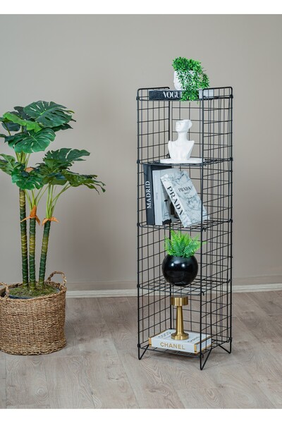 Uyan Ev Ürünleri UYAN EV ÜRÜNLERİ 5 Raflı Tel Kitaplık Dekoratif Çok Amaçlı K...