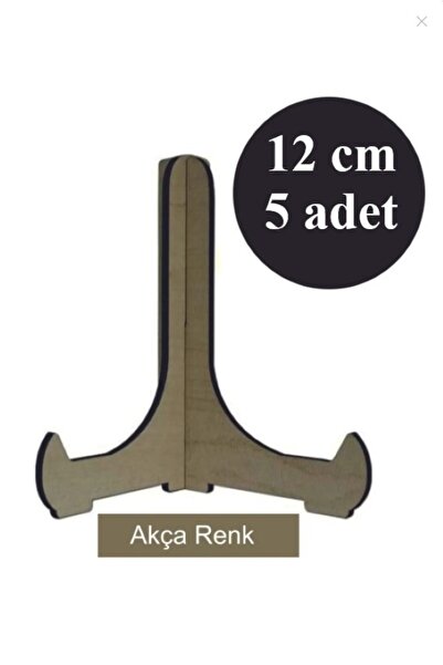 Capellawoodworks 5 Adet Akça Ahşap Çerçeve Tabak Teşhir Ayağı Standı Sergi Ayak