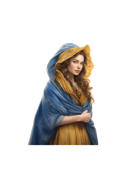 INOVATIX Set de 8 piese, autocolant Fată în rochie galbenă, INOVATIX®. 6 cm