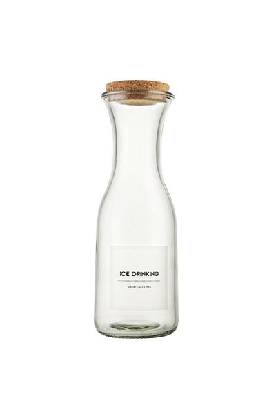 Bien Servi High Quality Glass Juice Jar with Decal Clear and Brown