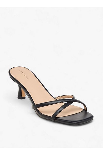 Flora Bella by Shoexpress Women's Strappy Slip-On Sandals with Kitten Heels