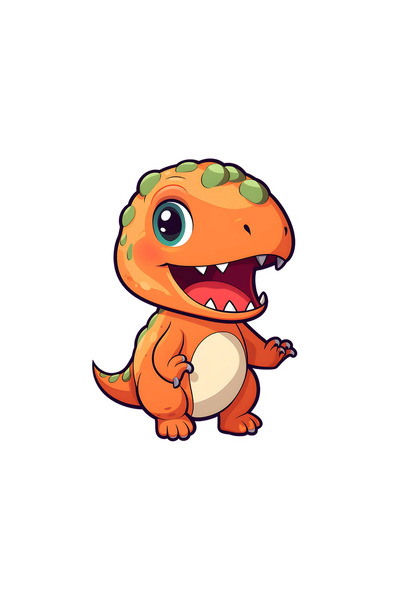 INOVATIX Set de 8 piese, autocolant dinozaur portocaliu cu solzi verzi, INOVA...