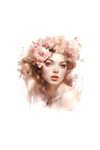 INOVATIX Set de 8 piese, autocolant Fată cu coroană de flori, INOVATIX®. 6 cm