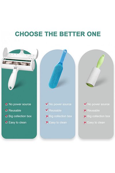 Liucoli Lint/animal hair removal roller Liucoli, plastic/rubber/textile, white/green, 19.5 x 18.5 x 6 cm