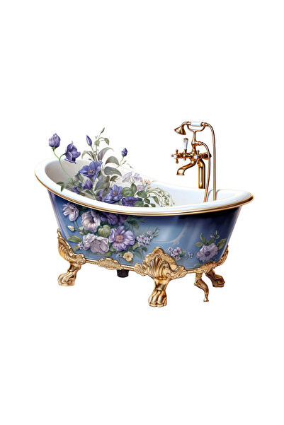 INOVATIX Set de 8 piese, Autocolant cadă vintage violet plină de flori, INOVA...