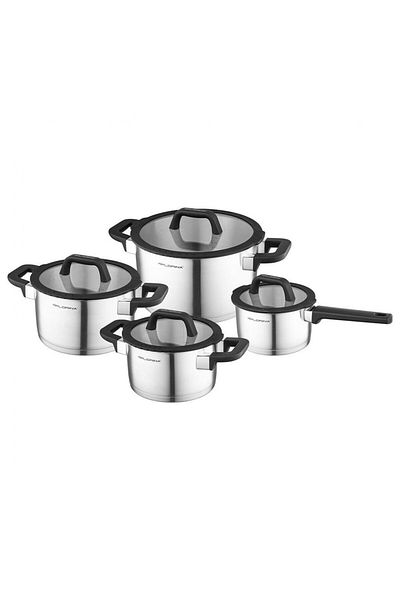 FLORINA Chef Stainless Steel Pot Set, Stainless Steel, Double Base,
