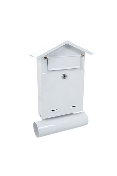 damech Mailbox, With Newspaper Slot, White, B6 Format, 23x7x37.5 Cm,
