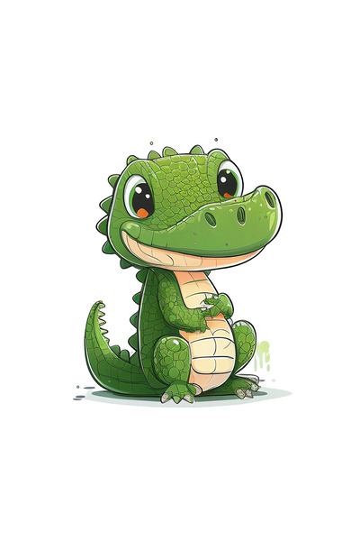 INOVATIX Set de 8 piese, autocolant crocodil Byron, INOVATIX®. 6 cm