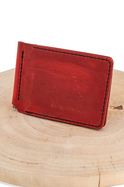 tudorAce Leather ID Card Wallet, Hand-Stitched, with Money Clip, Minimalist Design
