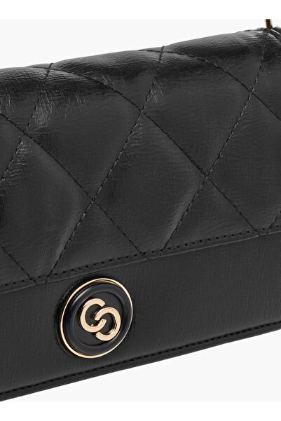 Celeste Women's Quilted Crossbody Bag with Flap Closure and Chain Strap - W 4 x H 13 x D 22 cm