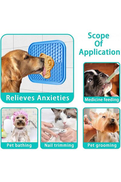 Xummi Set de 2 covorașe, o spatulă și o pensulă pentru hrana animalelor Xummi, silicon/lemn, portocaliu/albastru/natural