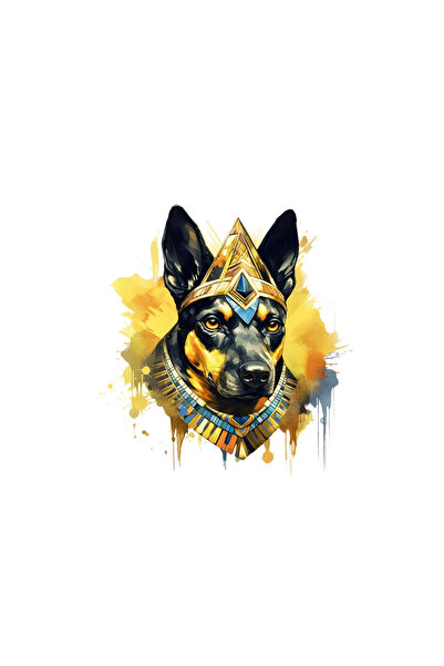 INOVATIX Set de 8 bucăți, autocolant câine-lup egiptean, INOVATIX®. 6 cm