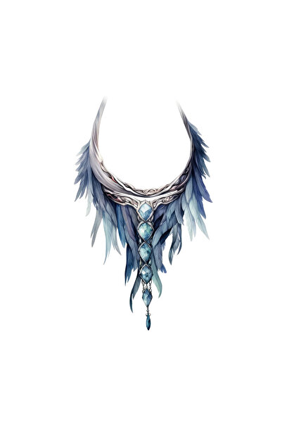 INOVATIX Set de 8 piese, Colier cu autocolante albastru vintage, INOVATIX®. 6 cm