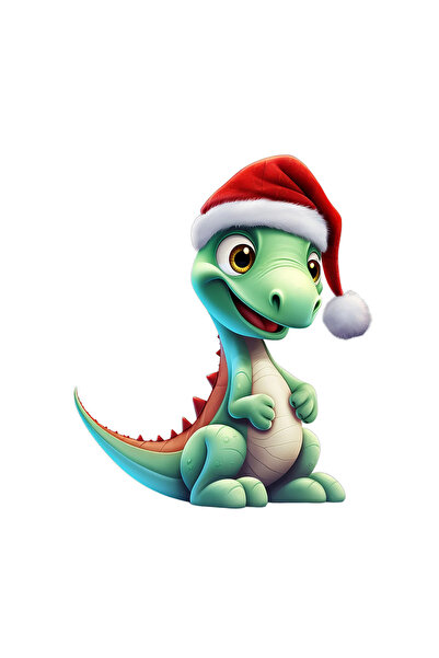 INOVATIX Set de 8 autocolante de Crăciun cu satul dinozaurilor, INOVATIX®. 6 cm