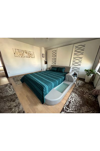 Coneltex Decorative and protective bedspread CreponTex by Coneltex, 220 x 240 cm, double bed, turquoise color