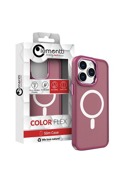 lemontti Color Matte Magsafe Case Iphone 15 Pro Burgundy