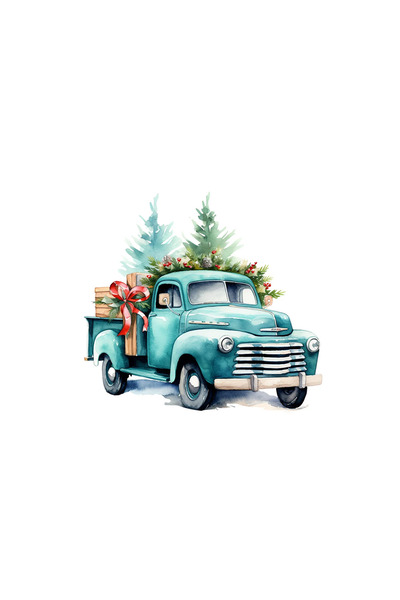 INOVATIX Set de 8 autocolante camion cu cadouri de Crăciun, INOVATIX®. 6 cm