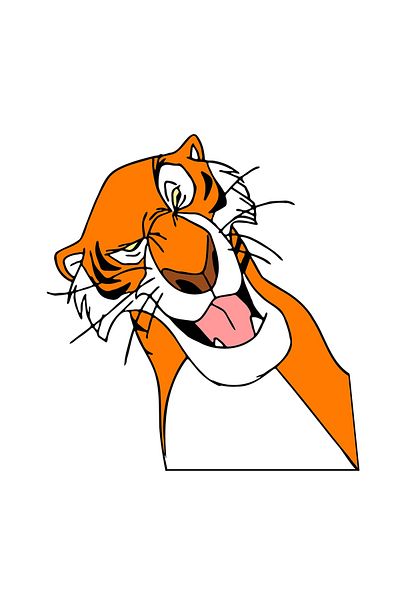 INOVATIX Set de 8 piese, Autocolant Cartea Junglei Shere Khan pare suspect, INOVATIX®. 6 cm