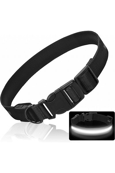 HXDSUP dog collar, LED, nylon, black, size XXL