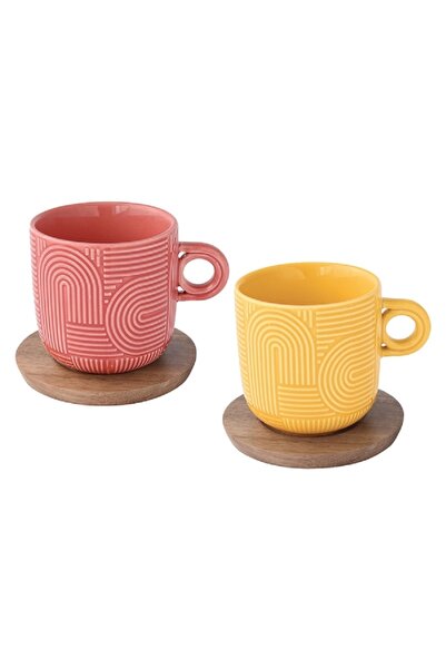 EasyLife طقم أكواب وصحون Take a Loop مكون من قطعتين، آمن للاستخدام في غسالة ا...