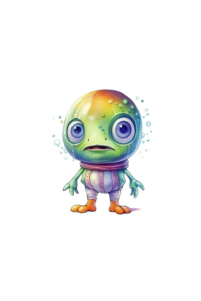 INOVATIX Set de 8 piese, autocolant Alien Livan, INOVATIX®. 6 cm