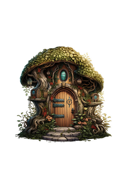 INOVATIX Set de 8 autocolante cu căsuță de ciuperci, INOVATIX®. 6 cm