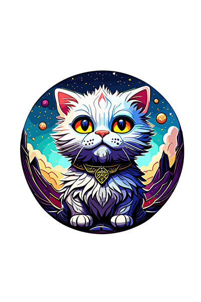 INOVATIX Σετ 8 τεμαχίων, Αυτοκόλλητο Elegant Cat, INOVATIX®. 6 εκ.