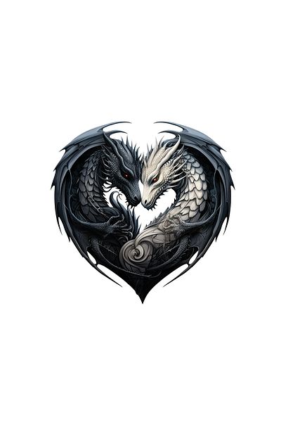 INOVATIX Set of 8 pieces, Sticker Dragons in Love Mystic, INOVATIX®. 6 cm
