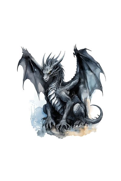 INOVATIX Set de 8 piese, autocolant Dragon Negru, INOVATIX®. 6 cm