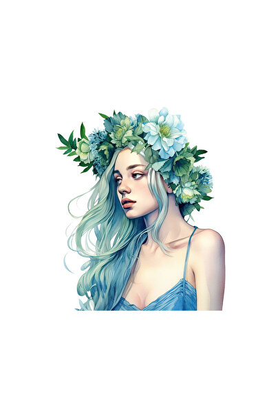 INOVATIX Set de 8 piese, autocolant Fată cu flori în păr, INOVATIX®. 6 cm