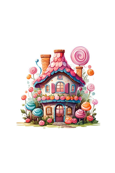 INOVATIX Set de 8 autocolante cu căsuța de dulciuri, INOVATIX®. 6 cm