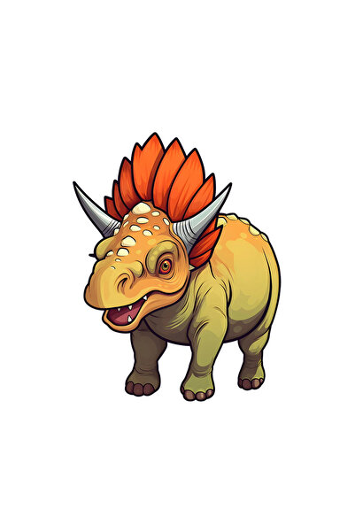 INOVATIX Set de 8 piese, autocolant dinozaur Triceratops, INOVATIX®. 6 cm