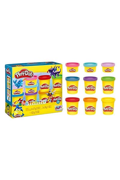 Play Doh Set plastilina ANGMAD, Play-Doh, 9 recipiente, cantitate totala: 425g