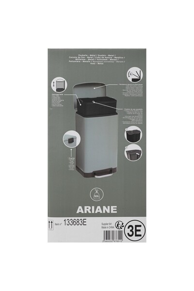 5 five simply smart Retro Line trash can, green, 30 liters, metal, with pedal, 34 x 32 x 61 cm, weight 4 KG