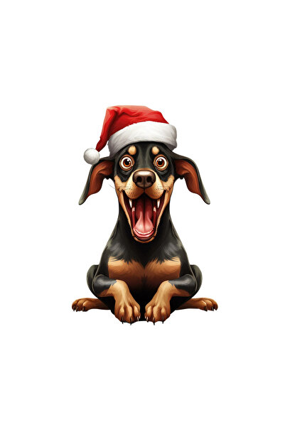 INOVATIX Set de 8 autocolante Doberman cu pălărie de Moș Crăciun, INOVATIX®. ...