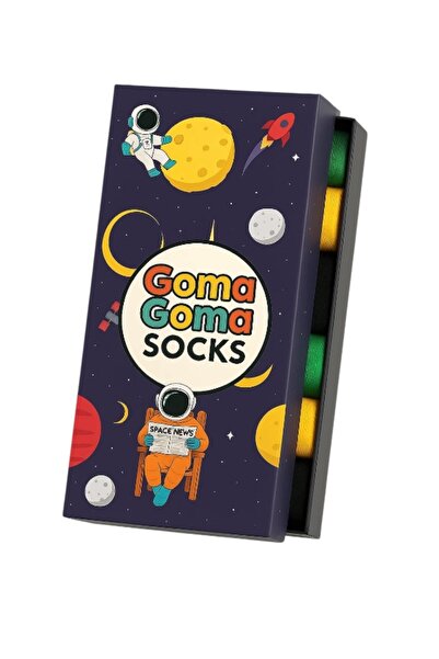 Goma Goma Socks Set of 4 Animal Figure Socks, Wolf, Cat, Panther Patterned Colorful Socks