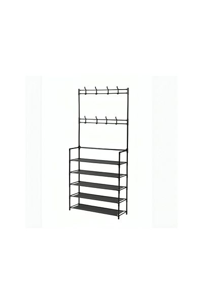 Calivita Suport de haine Livit cu mai multe niveluri, metalic, negru, 168 x 65 x 25 cm