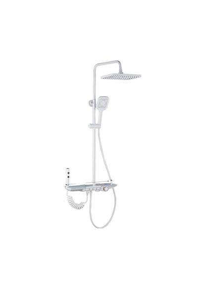 TrendiShop Set de Dus TrendiShop®, Termostatat, Montare pe Perete, Cu Cap de Dus Reglabil 80-115 cm, Afisaj LE