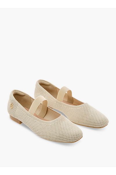 Celeste Women's Elastic Strap Detail Slip-On Ballerina Shoes
