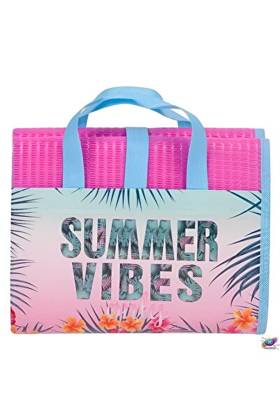 beach Rogojina pentru plaja cu perna gonflabila ANGMAD, pliabila, roz multicolor, dimensiune: 180x86cm