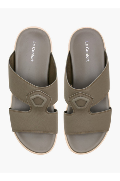 Le Confort Men's Textured Slip-On Cross Strap Sandals