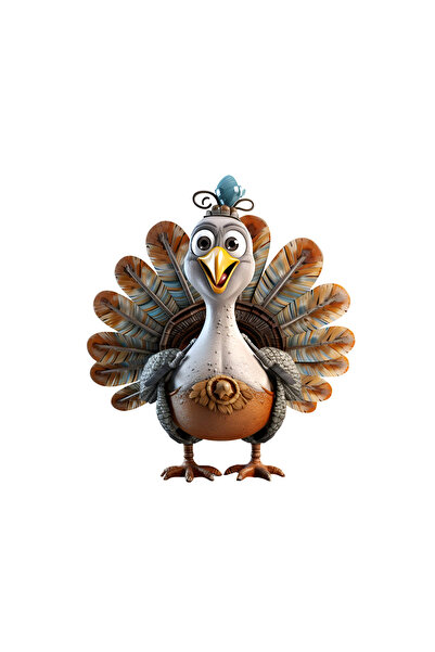 INOVATIX Set de 8 autocolante cu Merlin curcanul, INOVATIX®. 6 cm