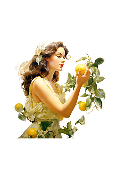 INOVATIX Set de 8 piese, autocolant Fată cu lămâie în mână, INOVATIX®. 6 cm