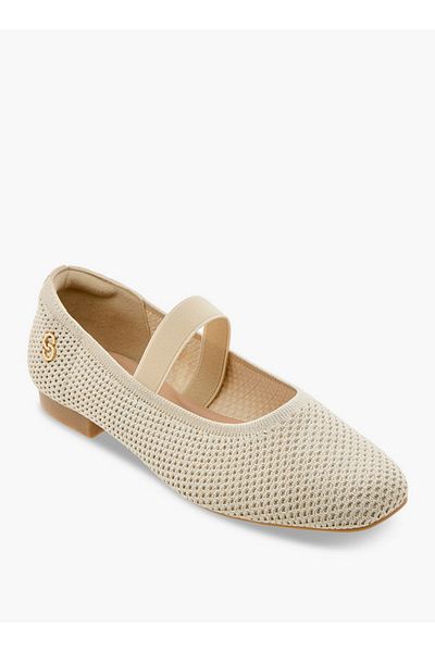 Celeste Women's Elastic Strap Detail Slip-On Ballerina Shoes