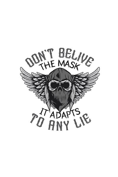 INOVATIX Set of 8 pieces, Sticker Dont belive the mask it adapts to any lie Skull with mask, INOVATIX®. 6 cm