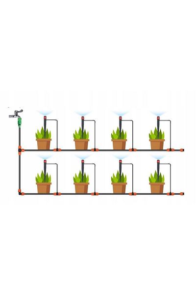 gardenline Sprinkler Irrigation System, 10 Sprinklers, 71 Pieces, 10 M,