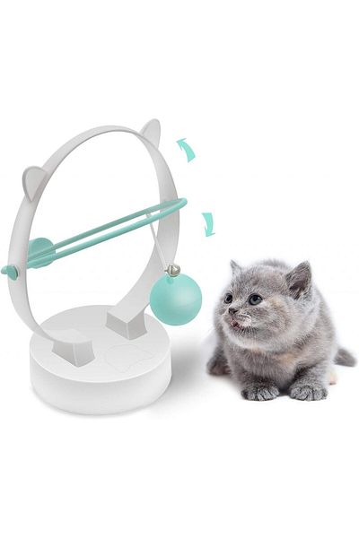 Chinberski interactive cat toy, plastic, white/green, 16 x 11.4 x 21 cm