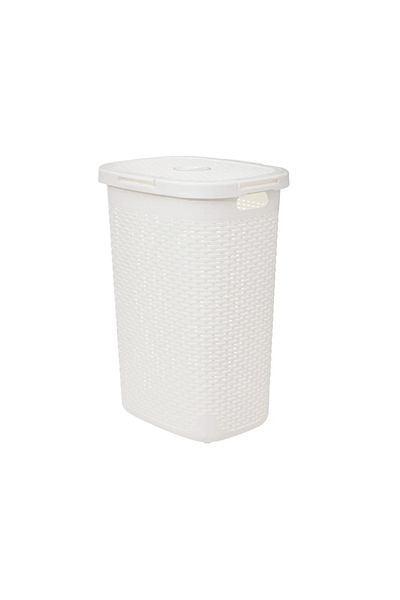 5 five simply smart Flexible laundry basket, White, plastic, 60 liters, 35.2 x 45 x H 65.8 cm