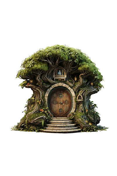 INOVATIX Set de 8 piese, autocolant căsuță în copac, INOVATIX®. 6 cm