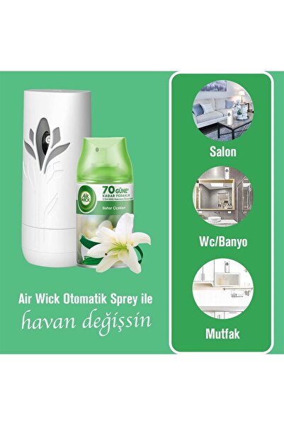 Air Wick Freshmatik Koku Makinesi Beyaz + Yedek Oda Kokusu 250 ml - Bahar Çiçekleri